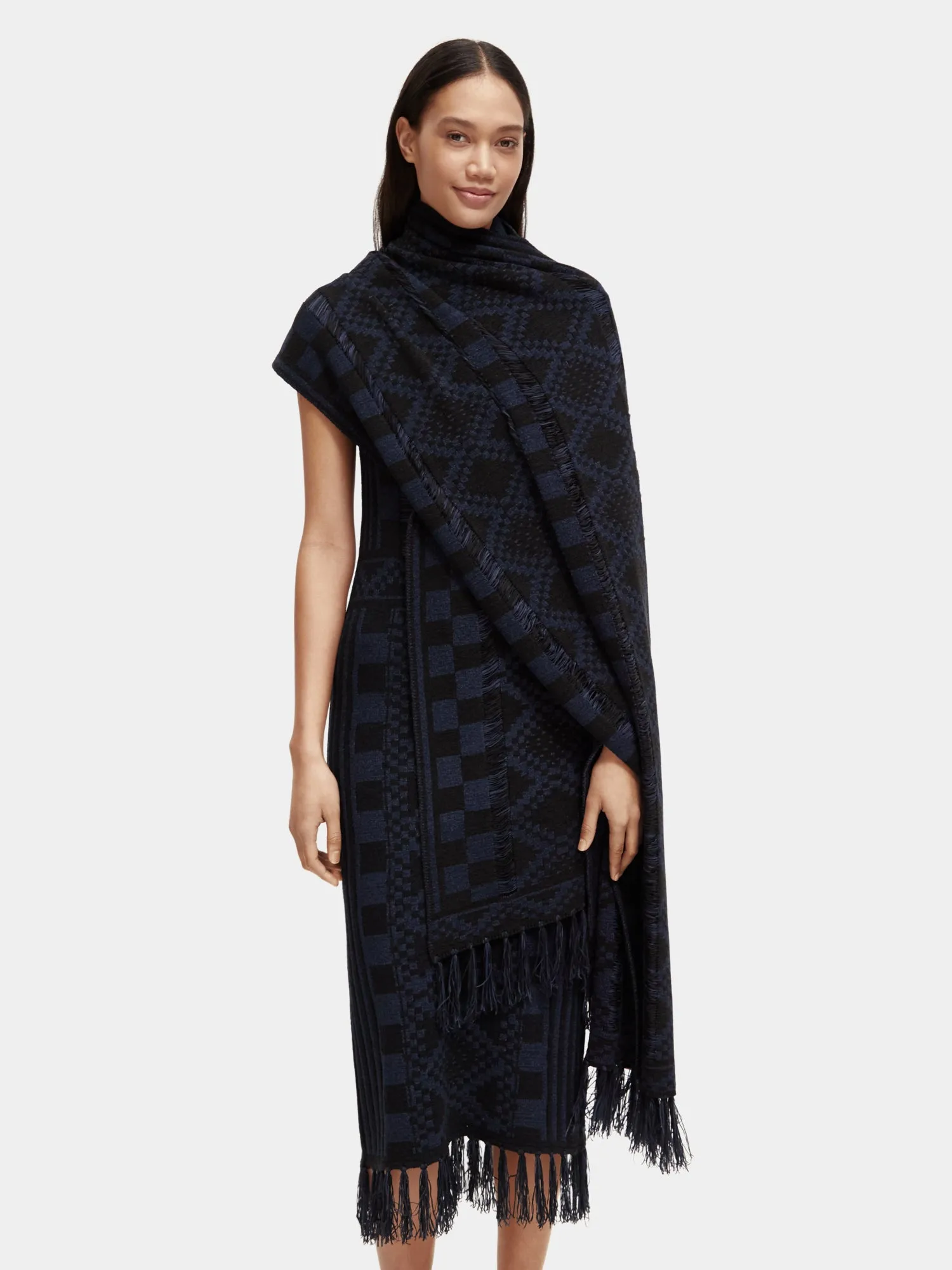 Fringed knitted scarf sold by Scotch and Soda product image thumbnail 2