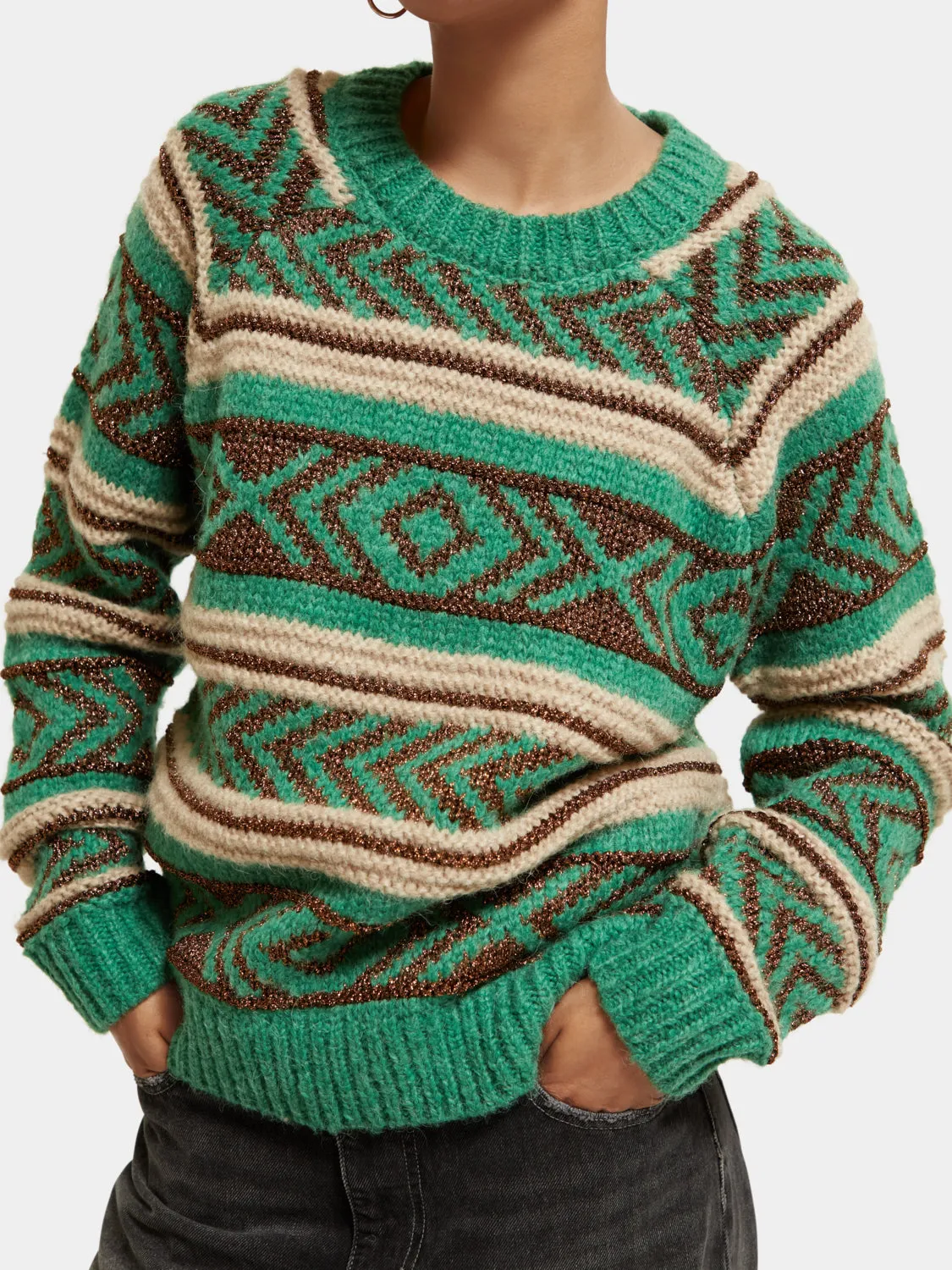 Metallic Fair Isle pullover sold by Scotch and Soda product image thumbnail 5