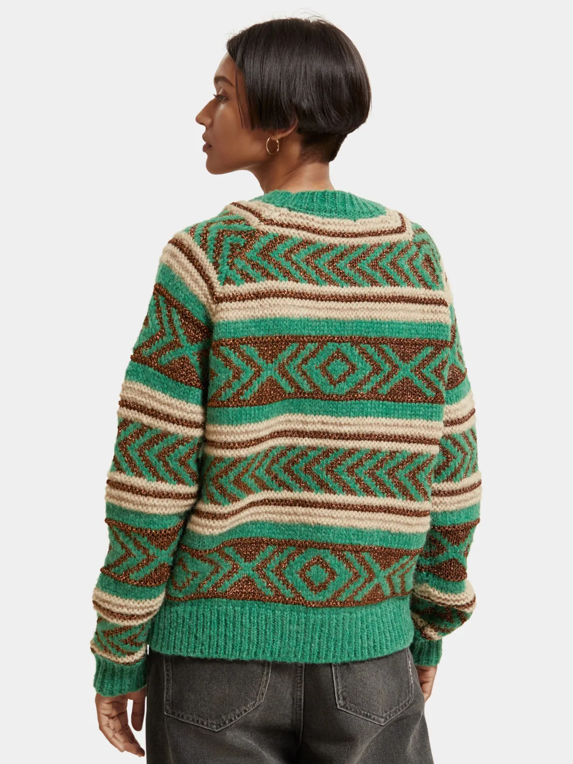 Metallic Fair Isle pullover sold by Scotch and Soda product image thumbnail 3