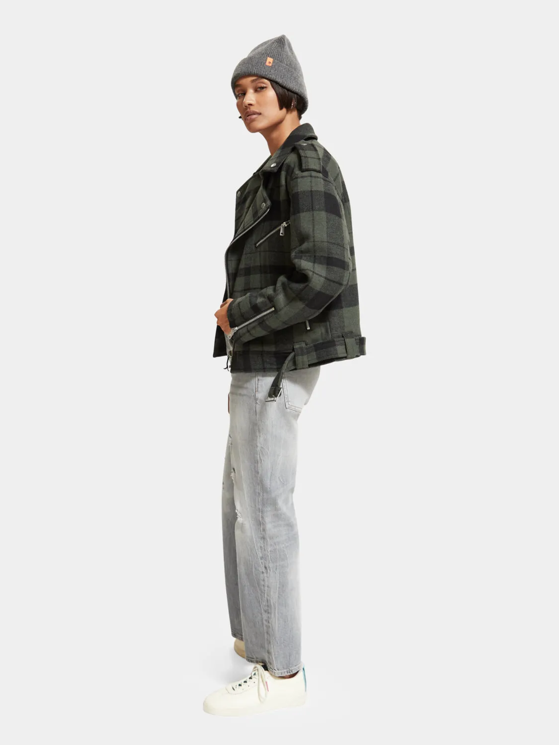 Check biker jacket sold by Scotch and Soda product image thumbnail 4