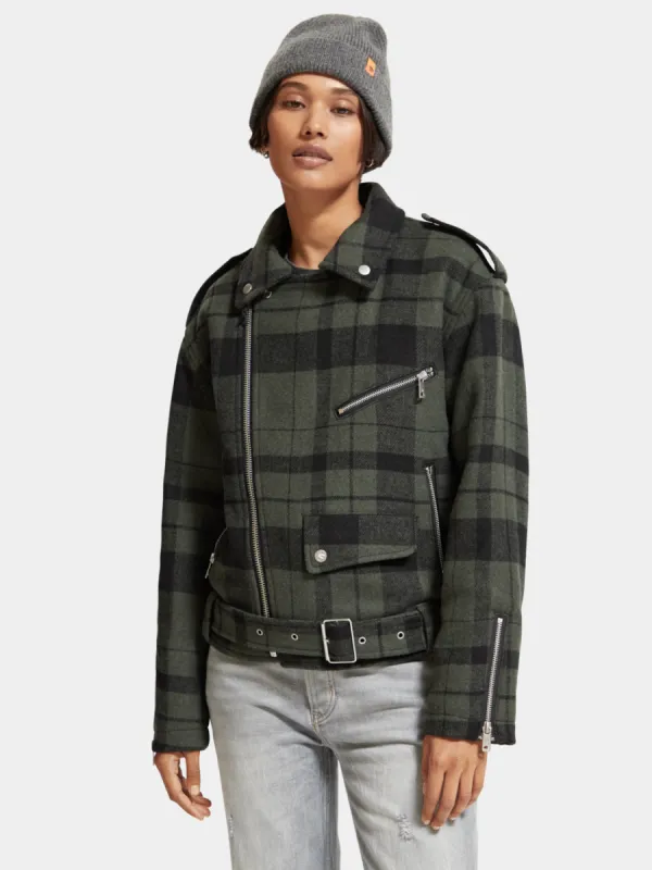 Check biker jacket sold by Scotch and Soda