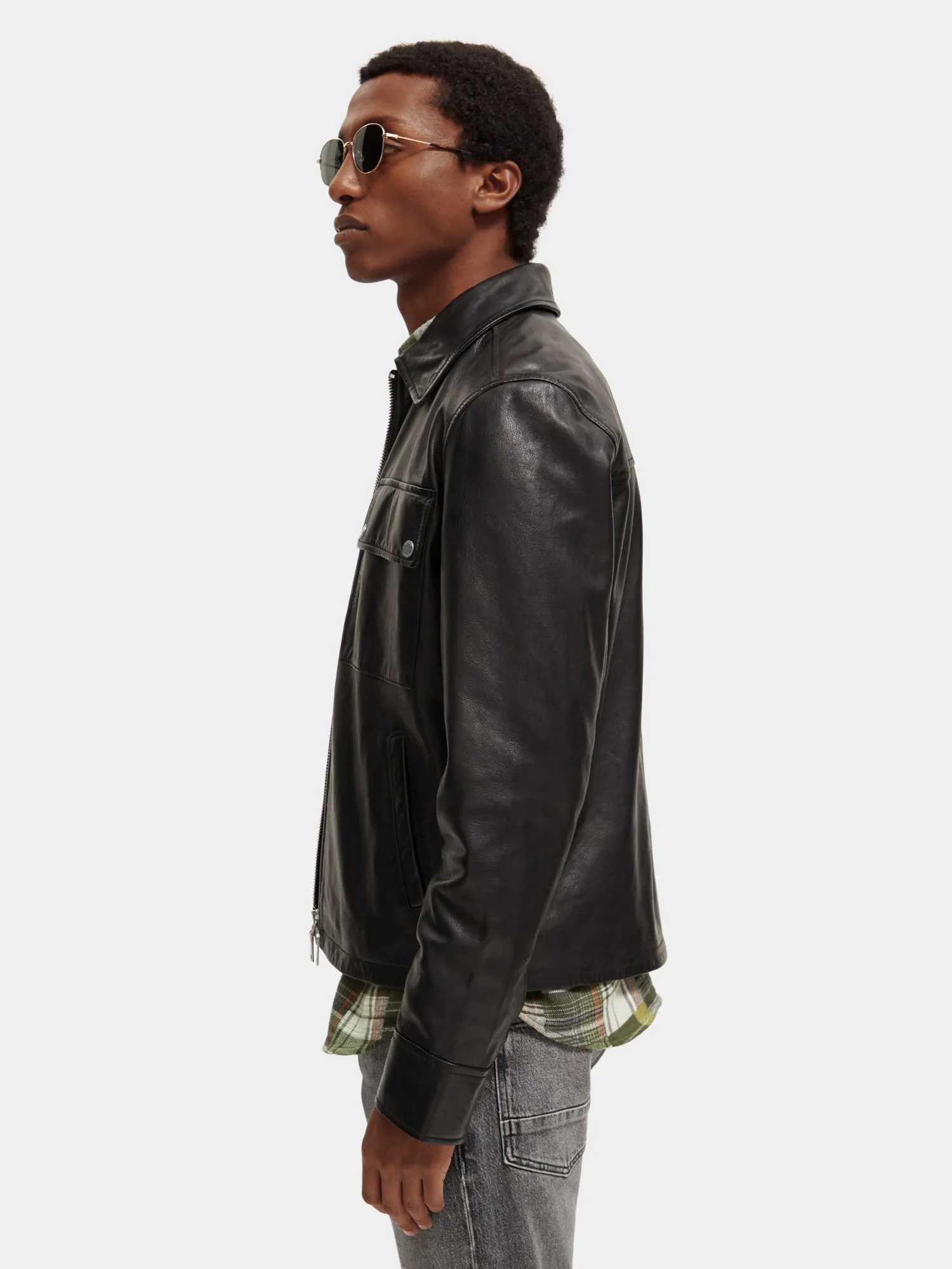 Leather biker jacket sold by Scotch and Soda product image thumbnail 4