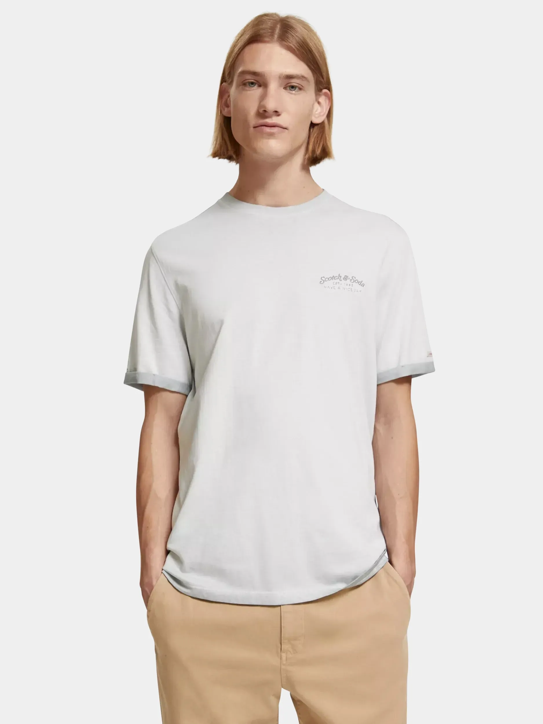 Garment-dyed artwork t-shirt sold by Scotch and Soda