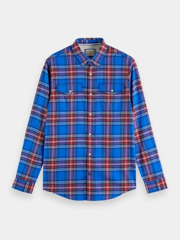 Regular-fit flannel check shirt sold by Scotch and Soda