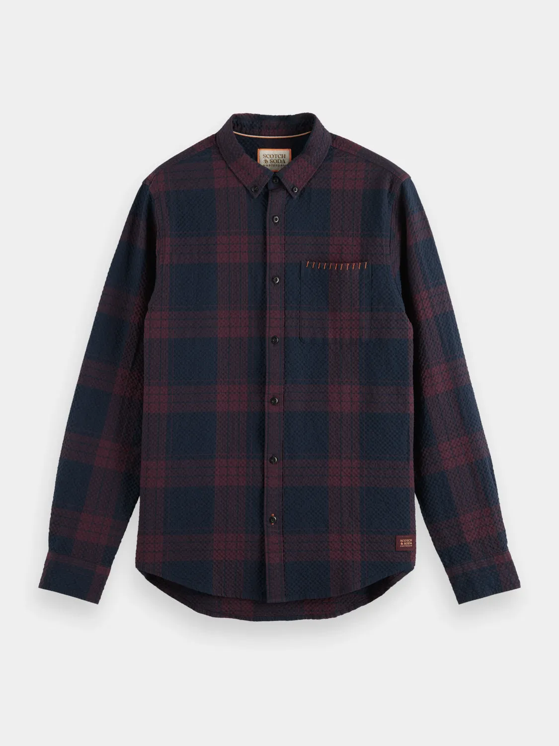 Regular-fit seersucker check shirt sold by Scotch and Soda product image thumbnail 2