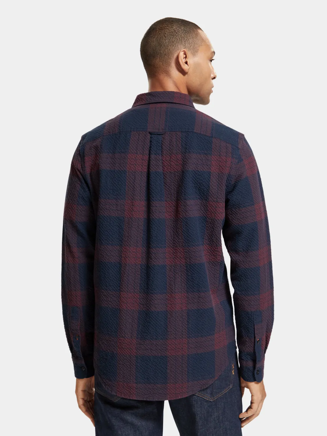 Regular-fit seersucker check shirt sold by Scotch and Soda product image thumbnail 3