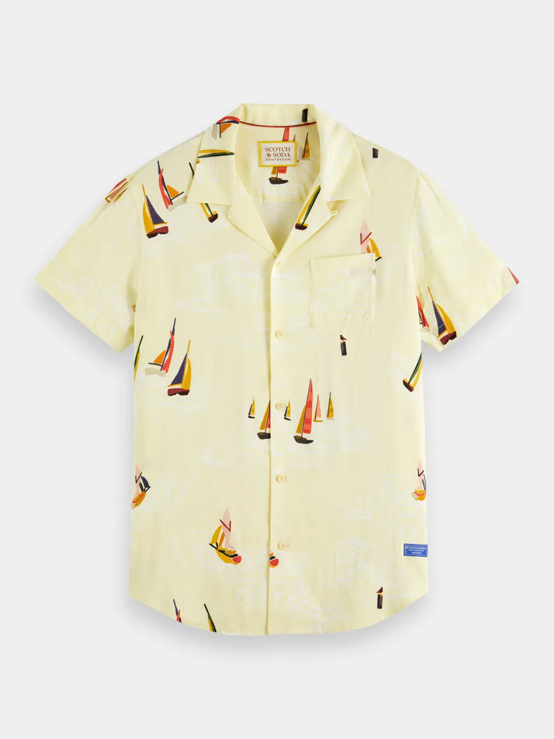 Regular-fit printed camp shirt sold by Scotch and Soda