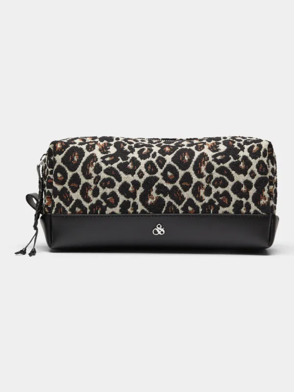 Jacquard leopard toiletry bag sold by Scotch and Soda