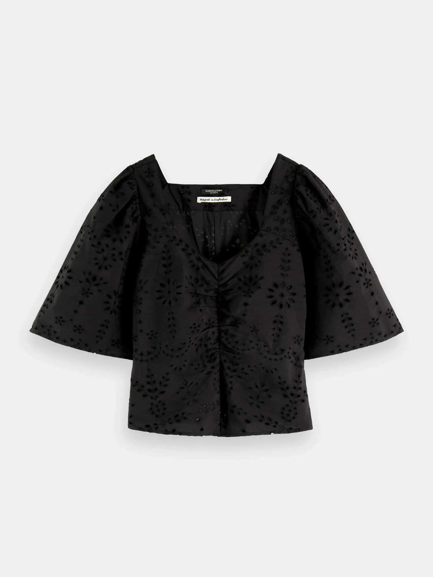 Ruched front flutter sleeve top sold by Scotch and Soda product image thumbnail 2