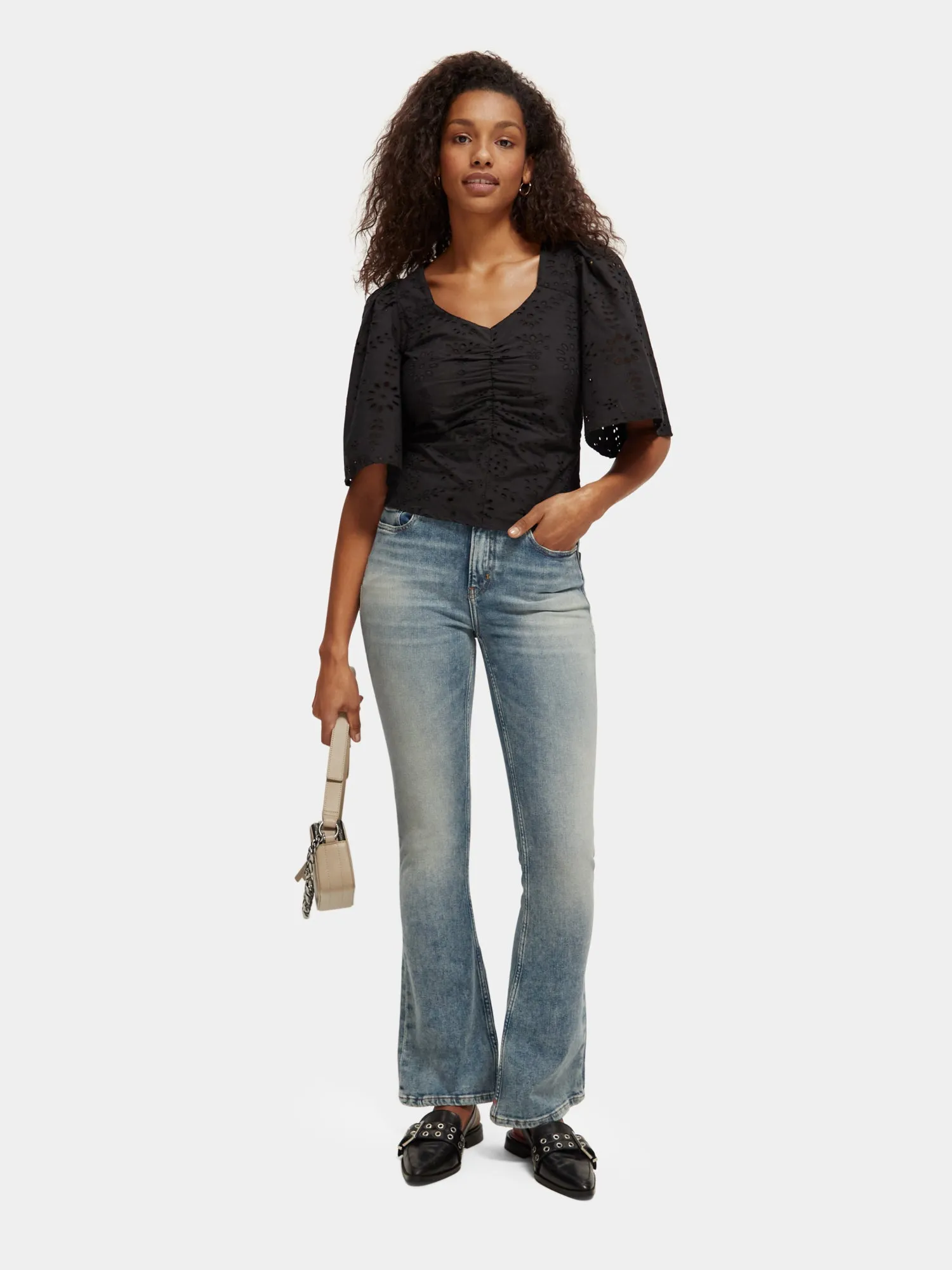 Ruched front flutter sleeve top sold by Scotch and Soda product image thumbnail 4