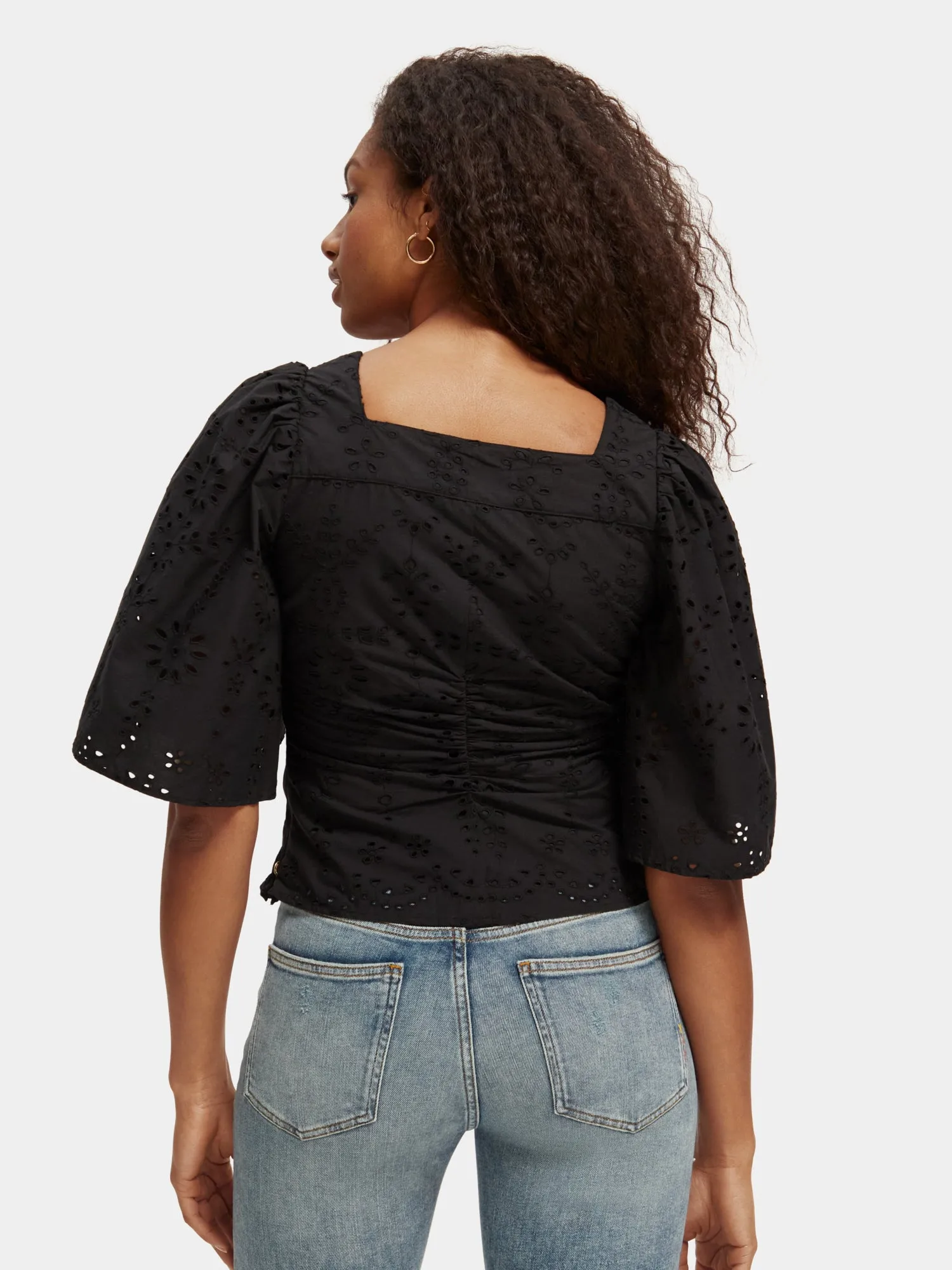 Ruched front flutter sleeve top sold by Scotch and Soda product image thumbnail 3