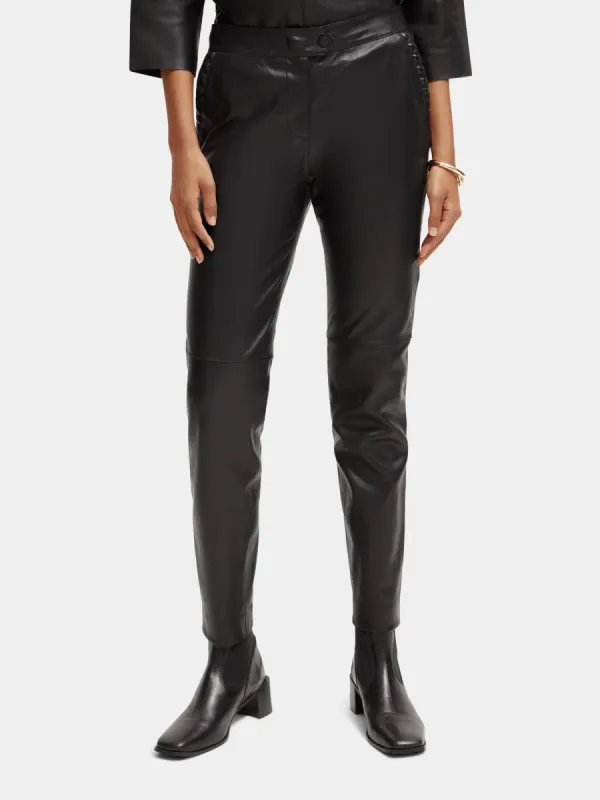 Leather slim fit biker pants sold by Scotch and Soda