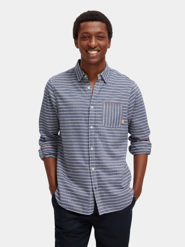 Regular-fit striped sleeve-adjustment shirt made by Scotch & Soda