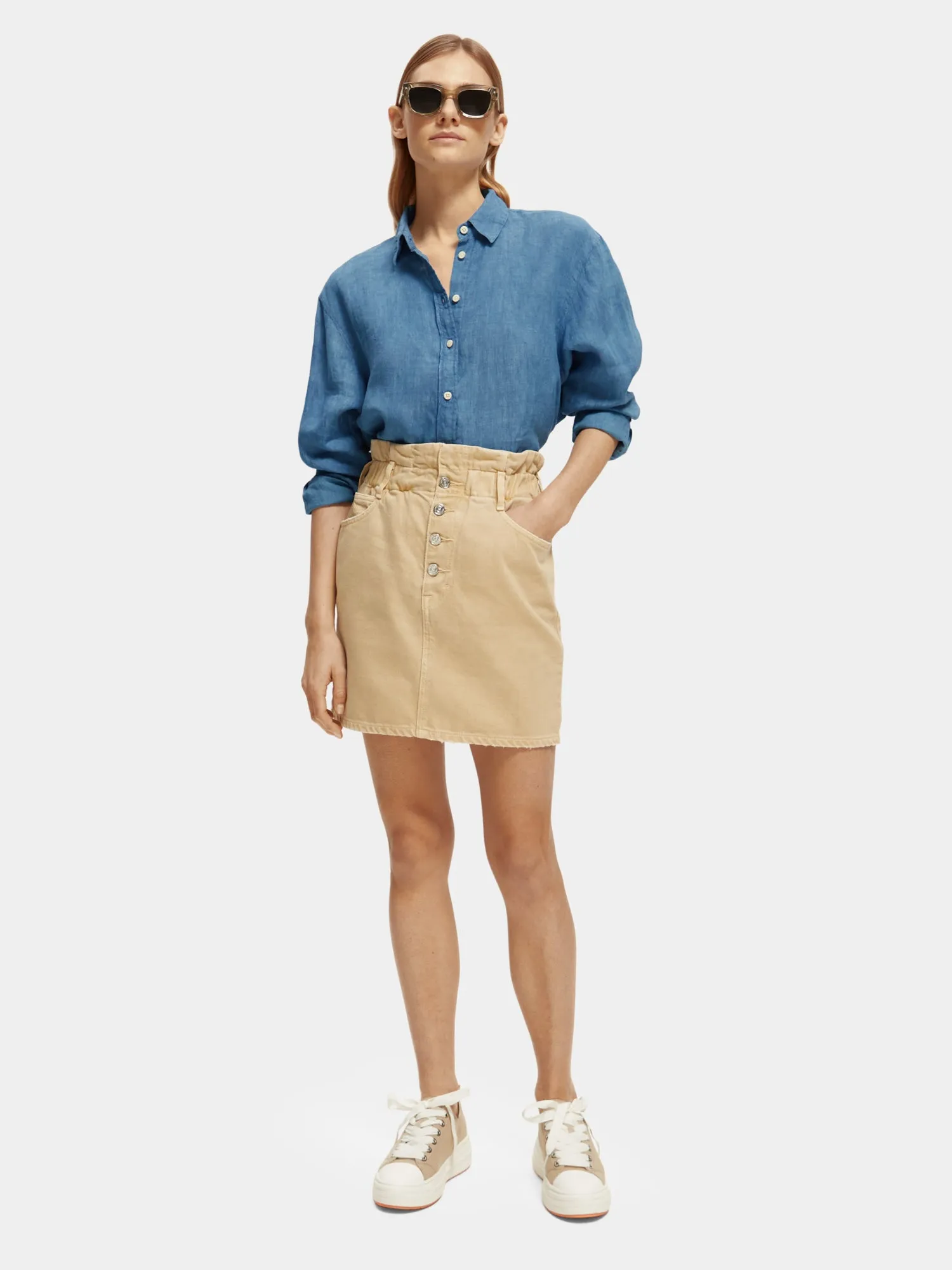 Break garment-dyed mini skirt sold by Scotch & Soda product image thumbnail 5