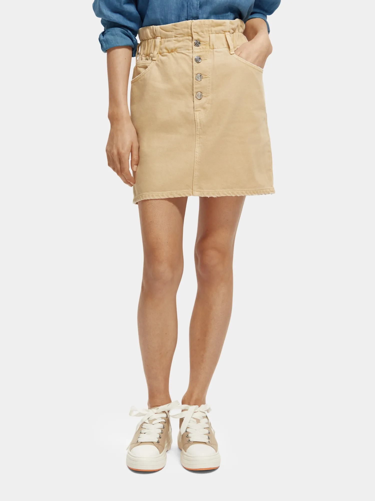 Break garment-dyed mini skirt sold by Scotch & Soda