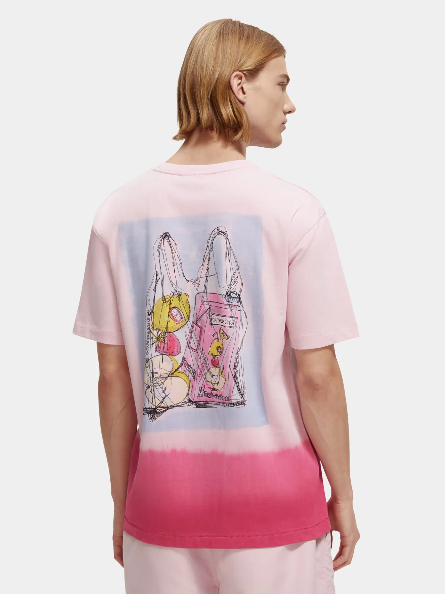 Dip-dyed summer artwork t-shirt sold by Scotch and Soda product image thumbnail 3