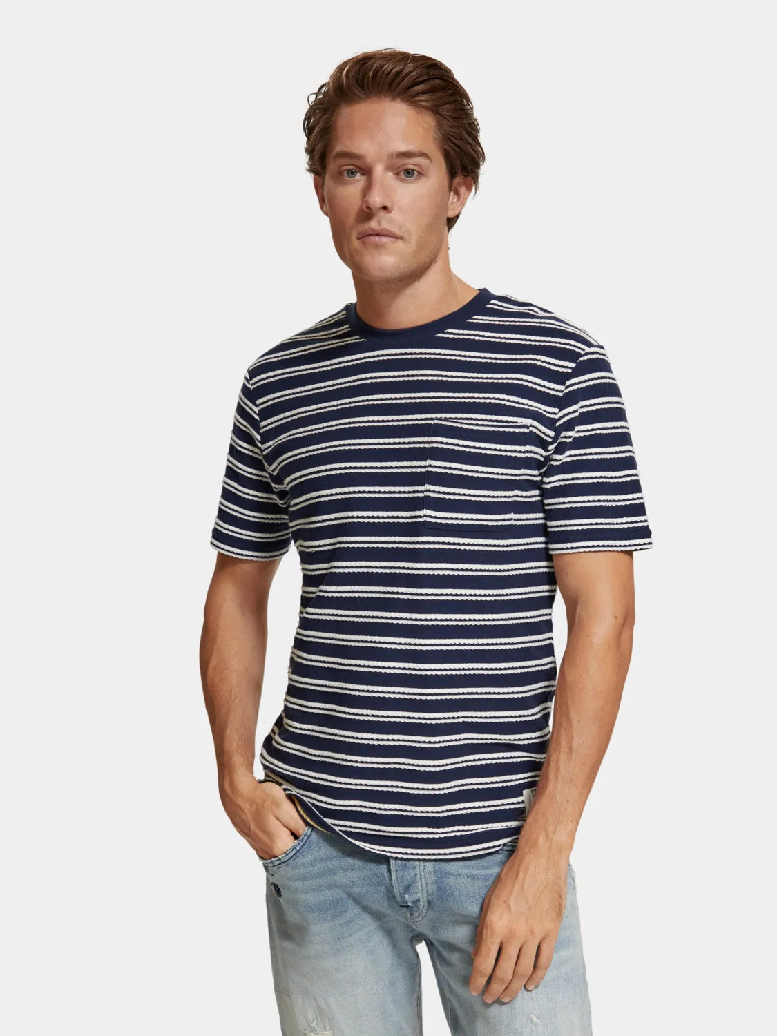 Striped pocket t-shirt sold by Scotch & Soda
