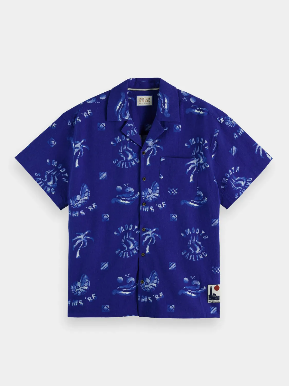 Printed camp shirt sold by Scotch & Soda