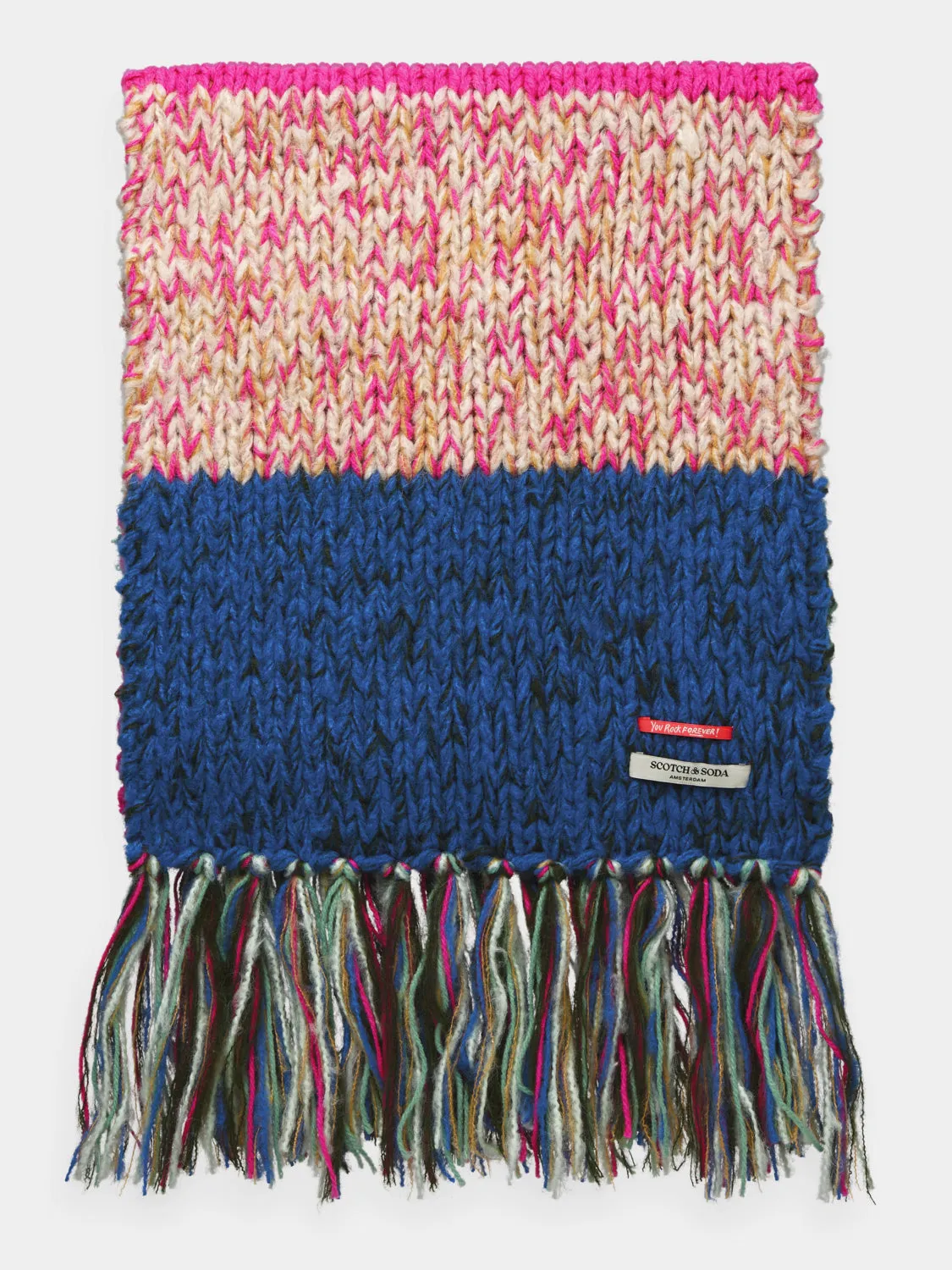 Hand knit colourblock scarf sold by Scotch and Soda product image thumbnail 4