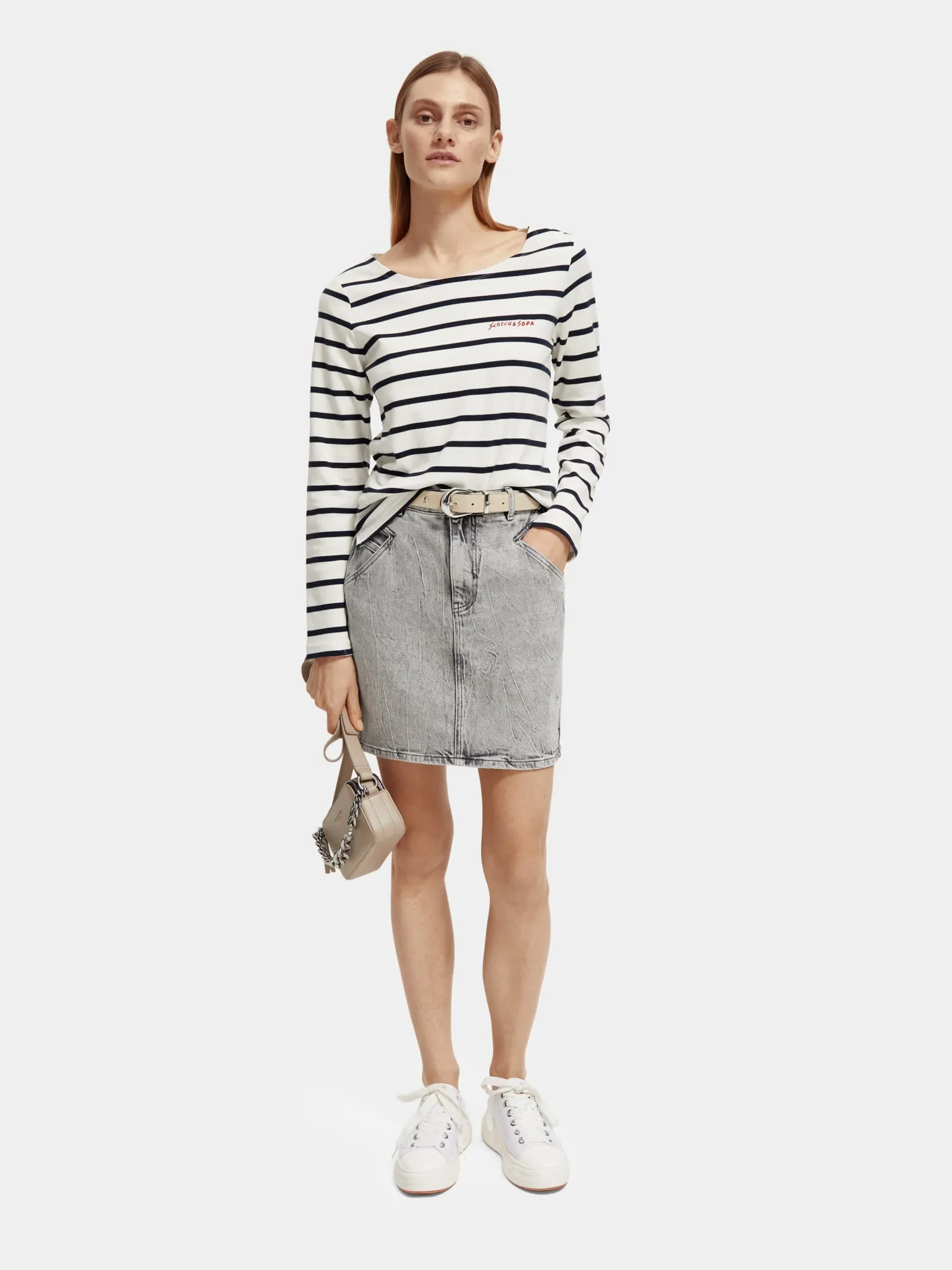 Striped long sleeved t-shirt sold by Scotch and Soda product image thumbnail 4