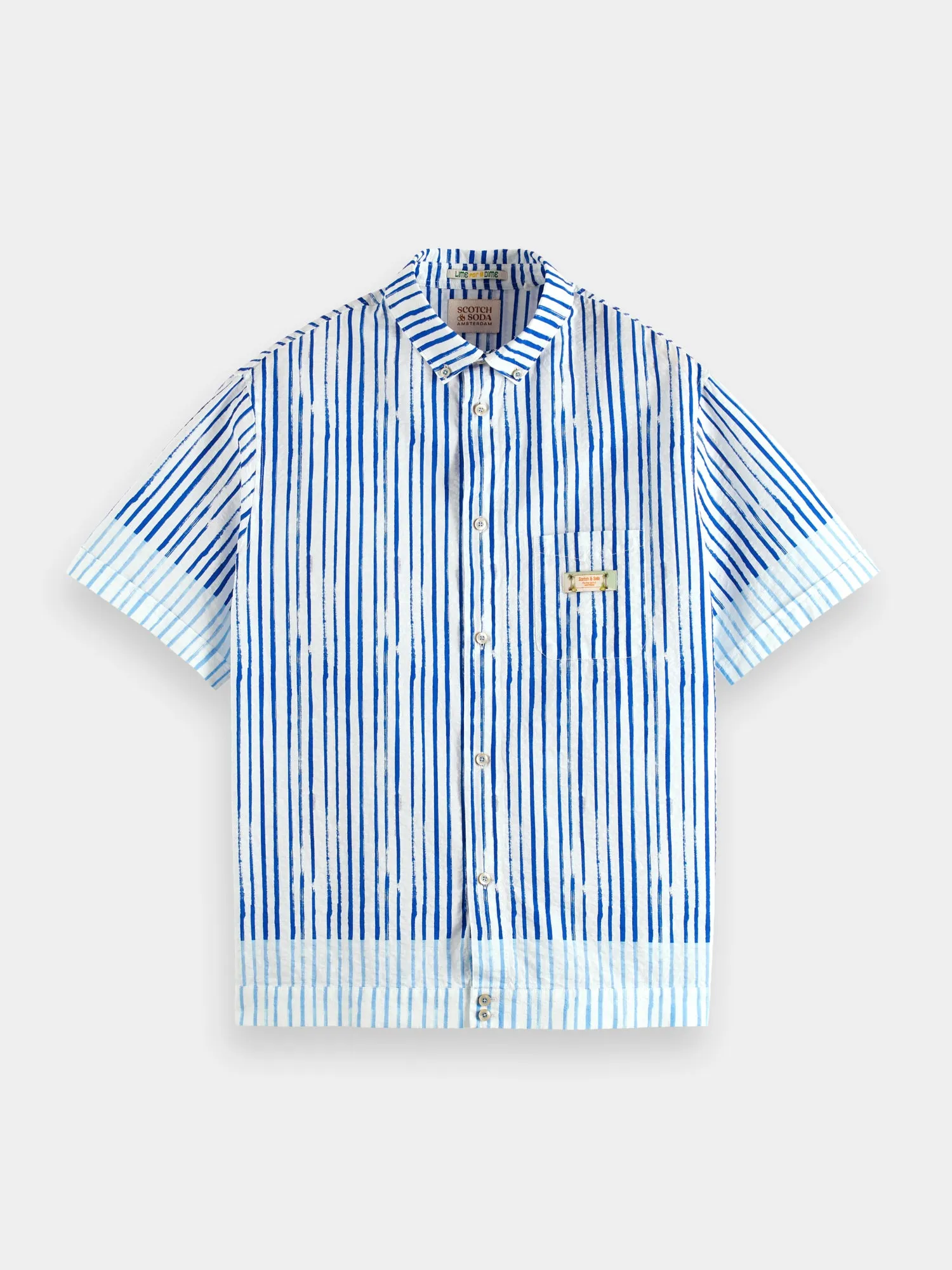 Short sleeve printed seersucker stripe sold by Scotch and Soda product image thumbnail 2