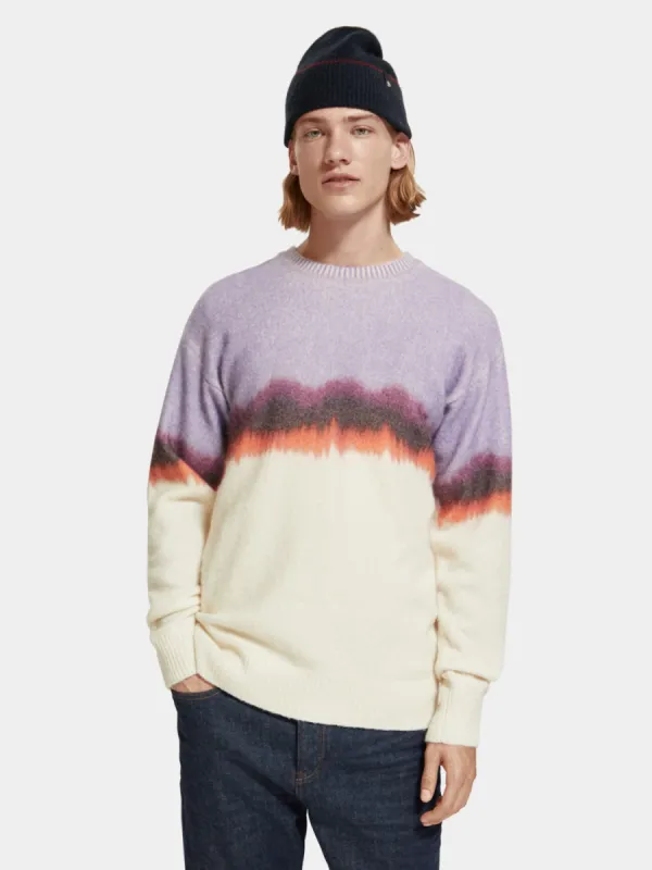 Tie-dyed colourblock pullover sold by Scotch and Soda