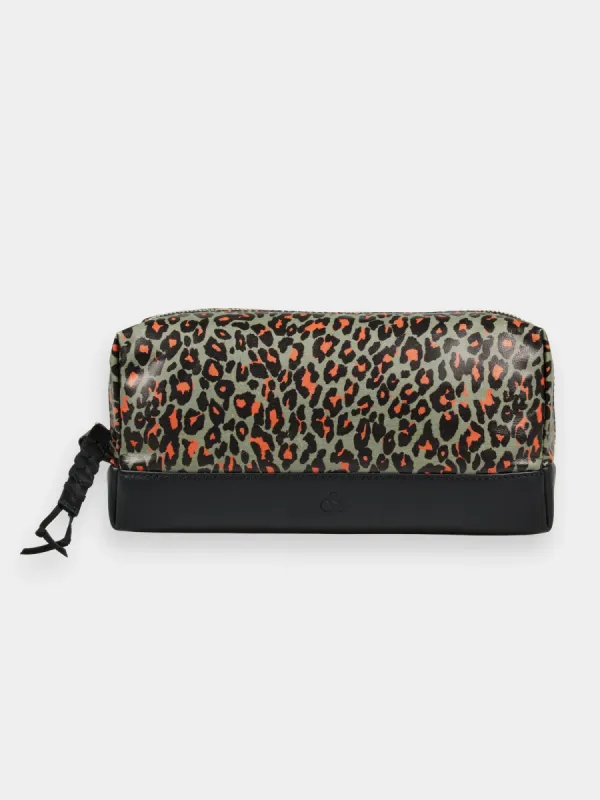 Large leather makeup bag sold by Scotch and Soda