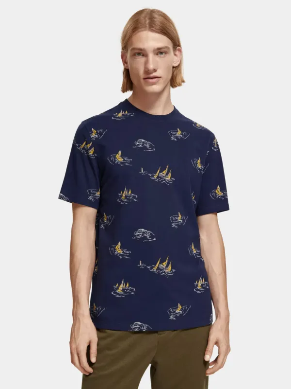 Regular-fit printed t-shirt sold by Scotch and Soda