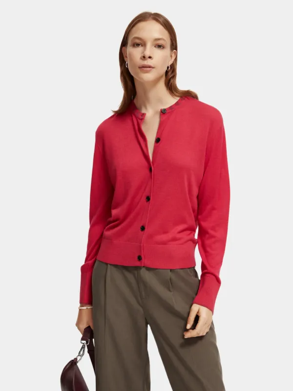 Jacquard crewneck cardigan sold by Scotch and Soda