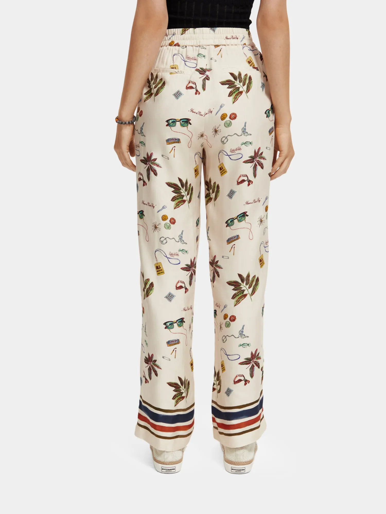Gia mid-rise wide-leg printed pants sold by Scotch and Soda product image thumbnail 3