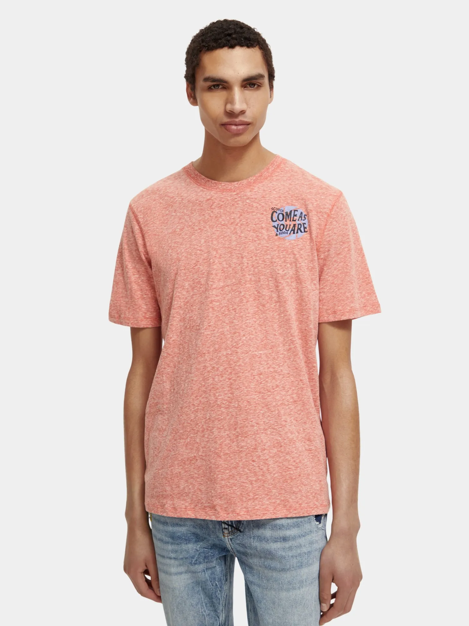 Regular-fit melange t-shirt sold by Scotch and Soda