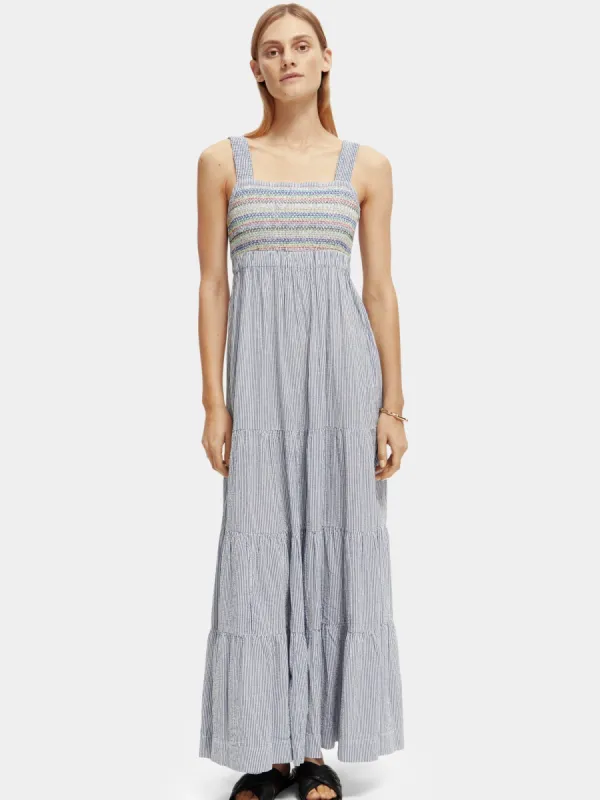 Sleeveless smocked maxi dress sold by Scotch and Soda