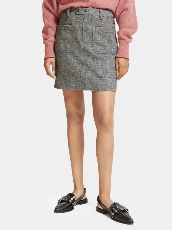 Herringbone mini skirt sold by Scotch and Soda