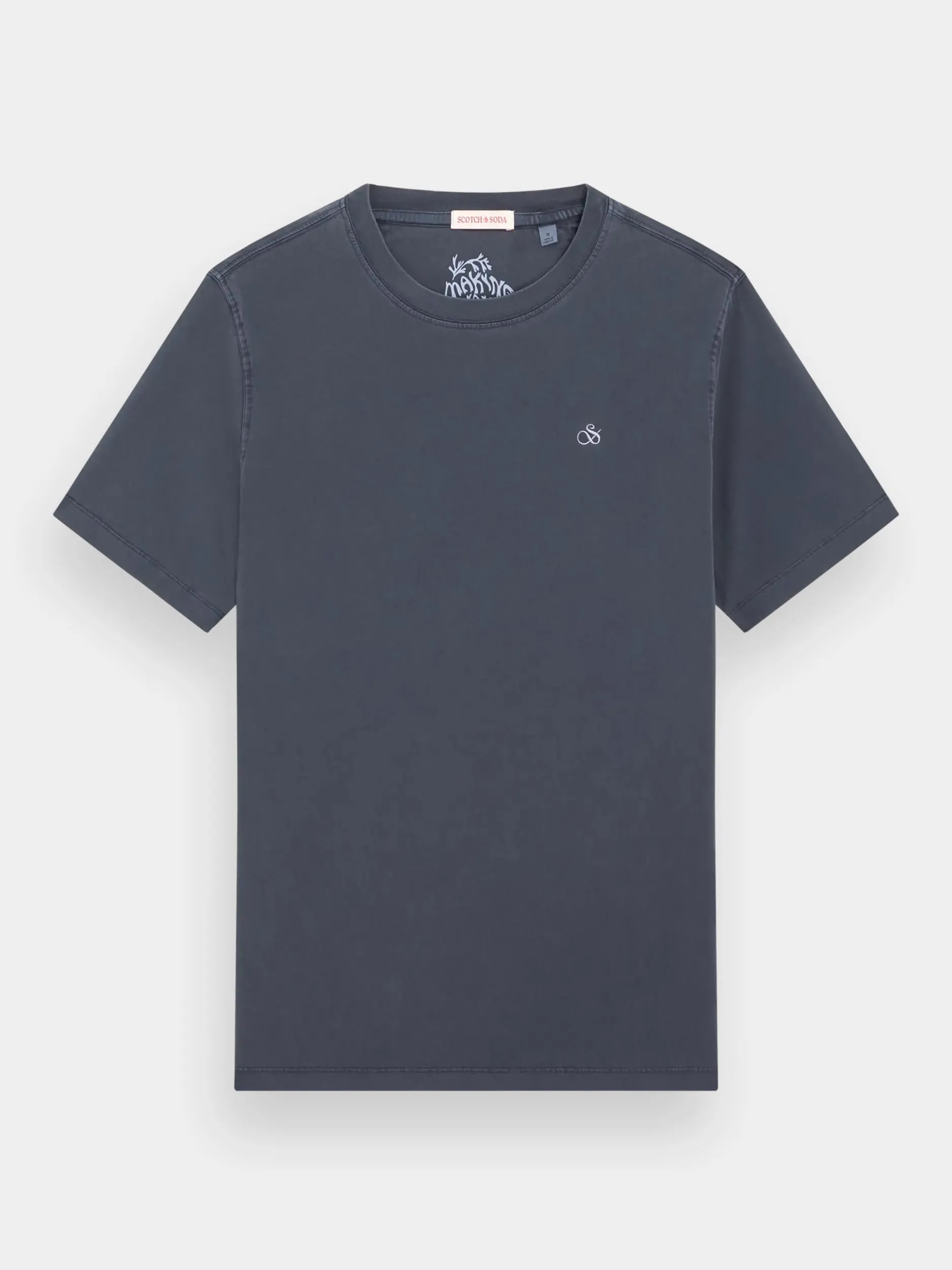 Regular-fit garment-dyed logo t-shirt sold by Scotch and Soda