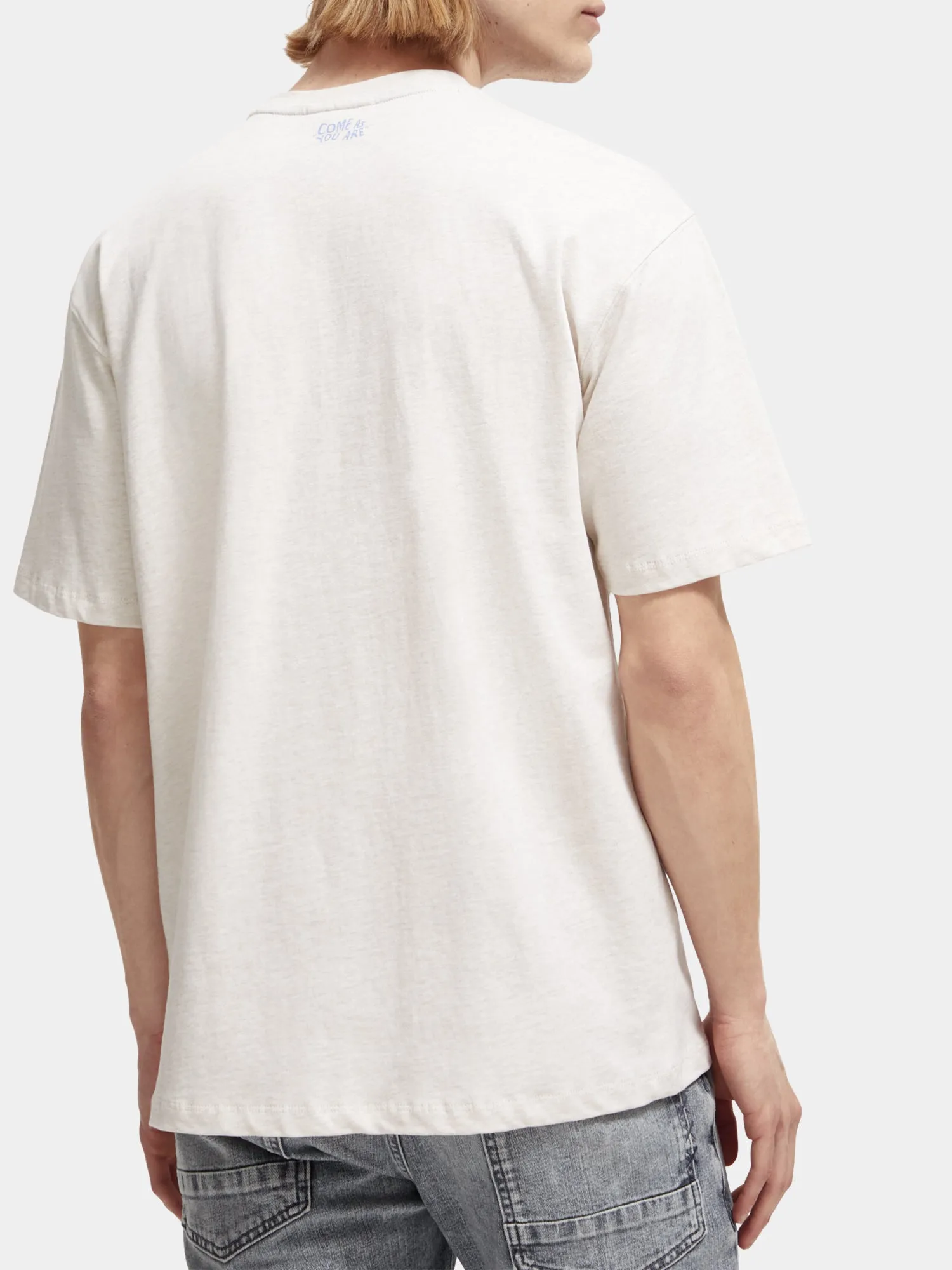 Embroidered melange t-shirt sold by Scotch and Soda product image thumbnail 3