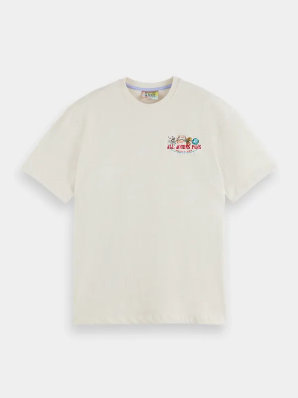 Embroidered melange t-shirt sold by Scotch and Soda