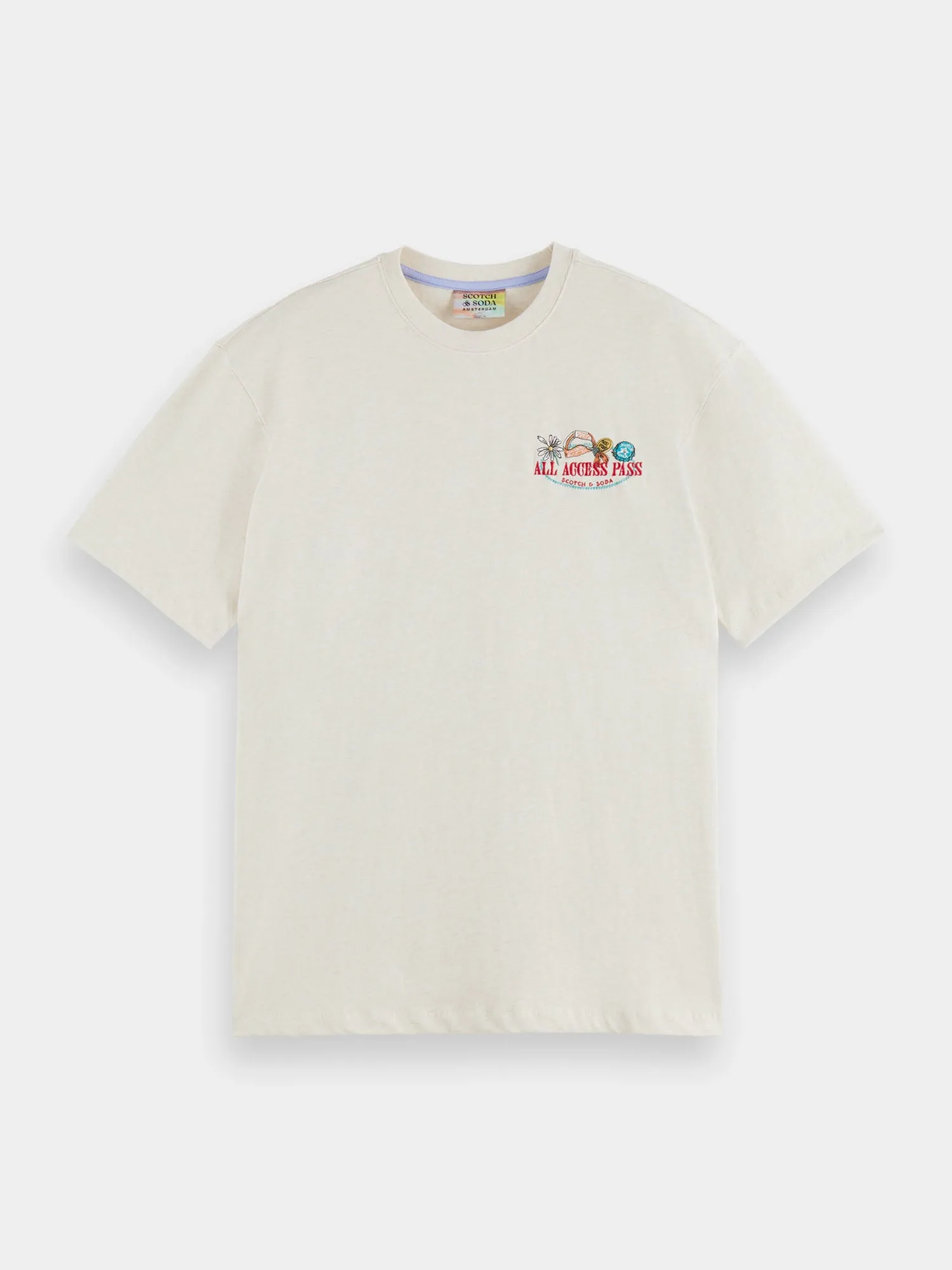 Embroidered melange t-shirt sold by Scotch and Soda