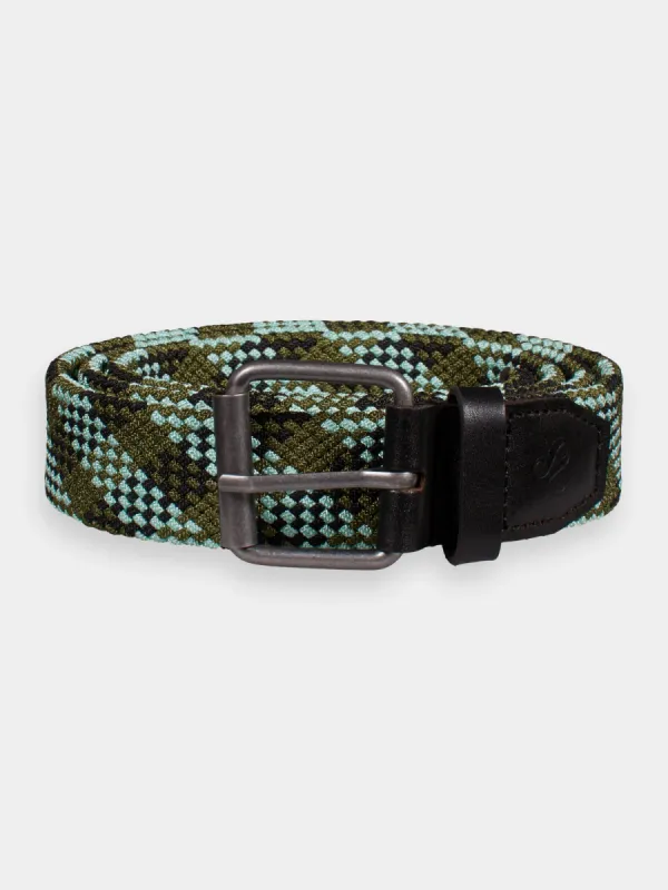 Leather-trimmed tape belt made by Scotch & Soda