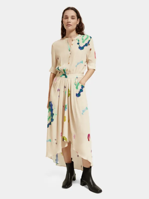 Midi shirt dress with asymmetrical skirt sold by Scotch and Soda