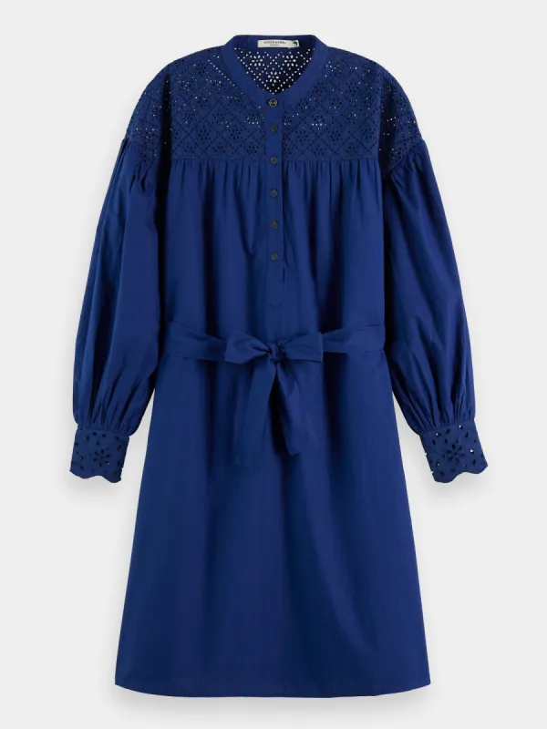 Belted broderie dress sold by Scotch and Soda