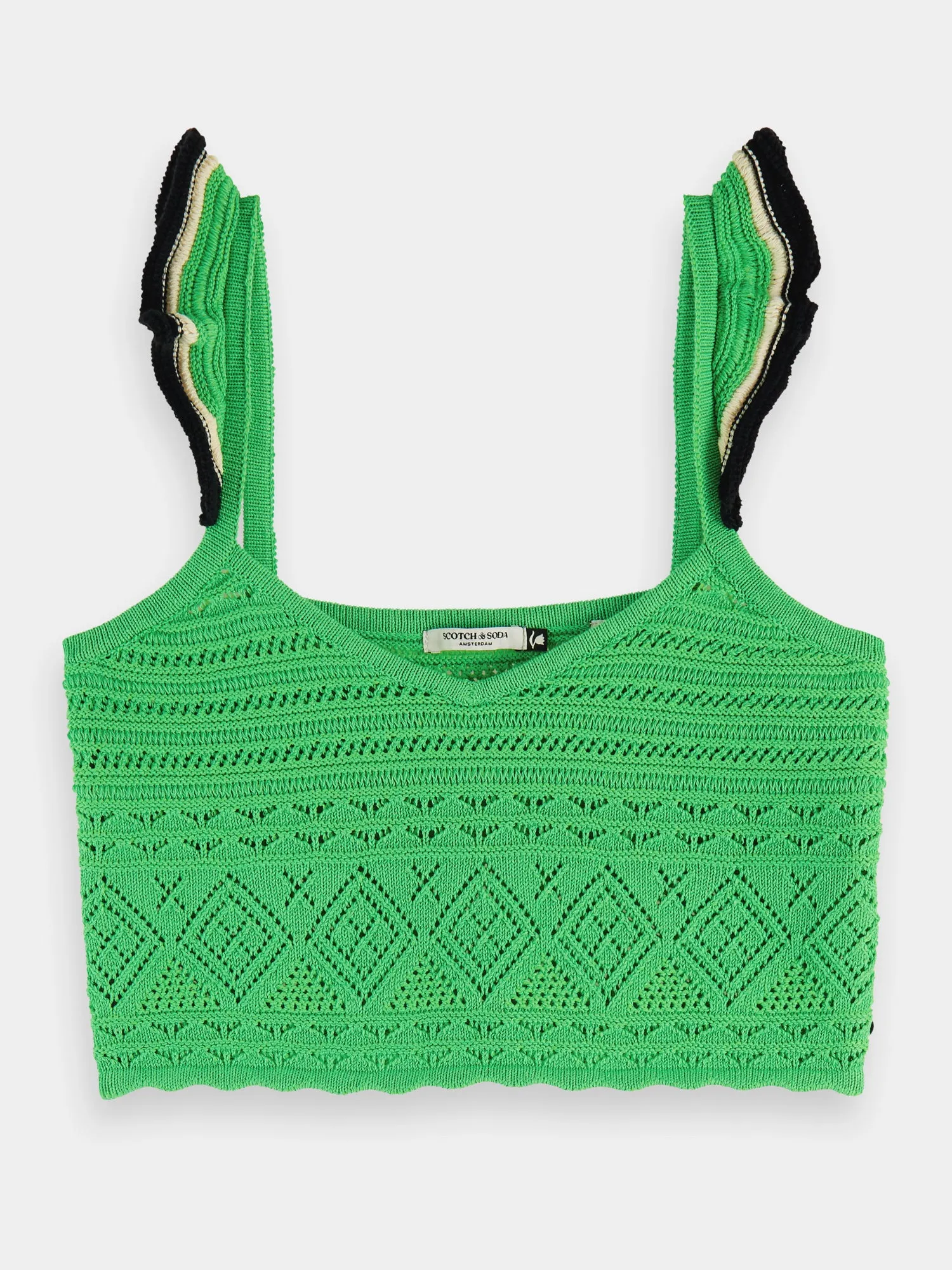 Pointelle crop knitted vest sold by Scotch and Soda product image thumbnail 2