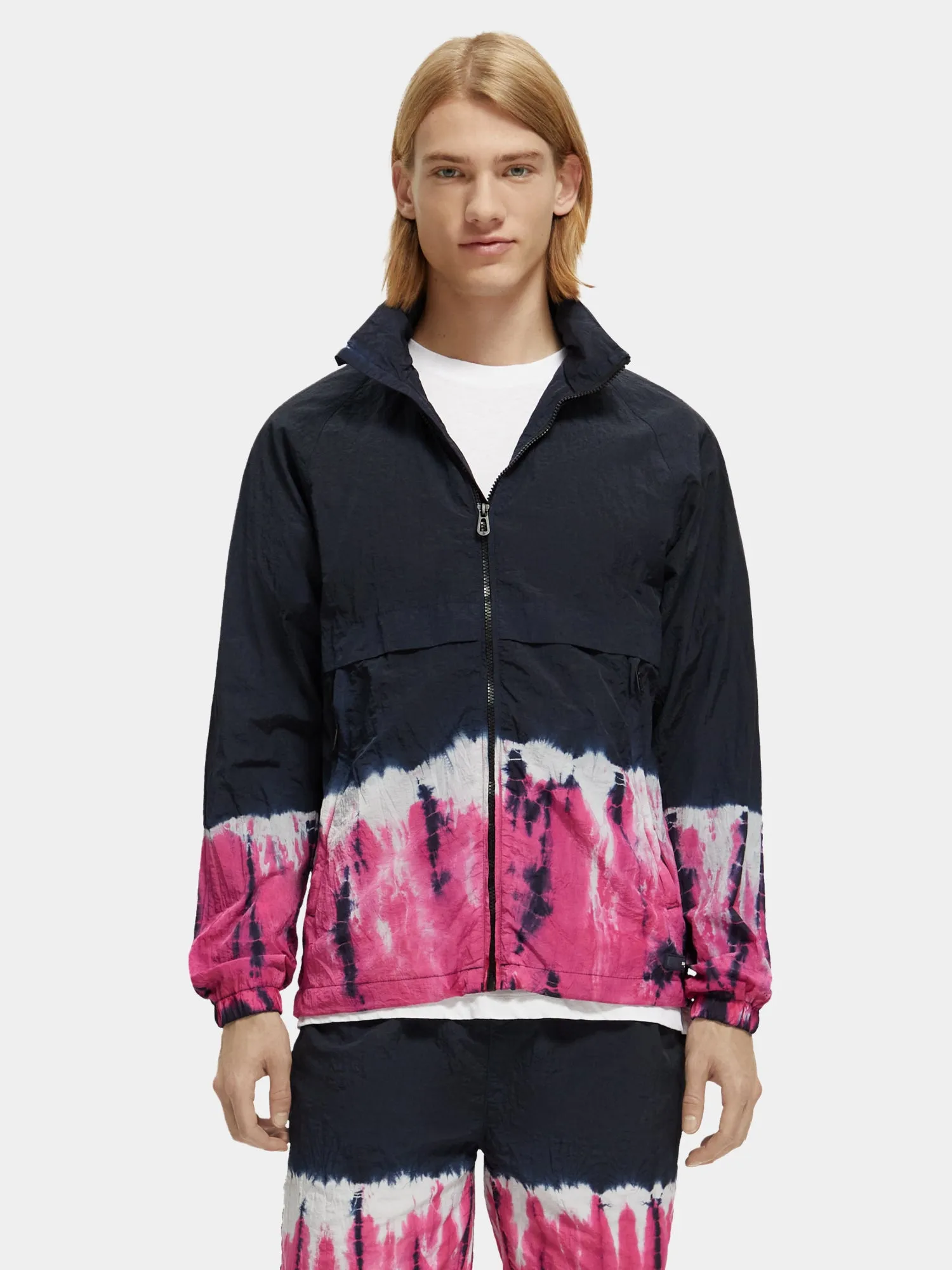 Tie-dyed hooded zip-thru jacket sold by Scotch and Soda