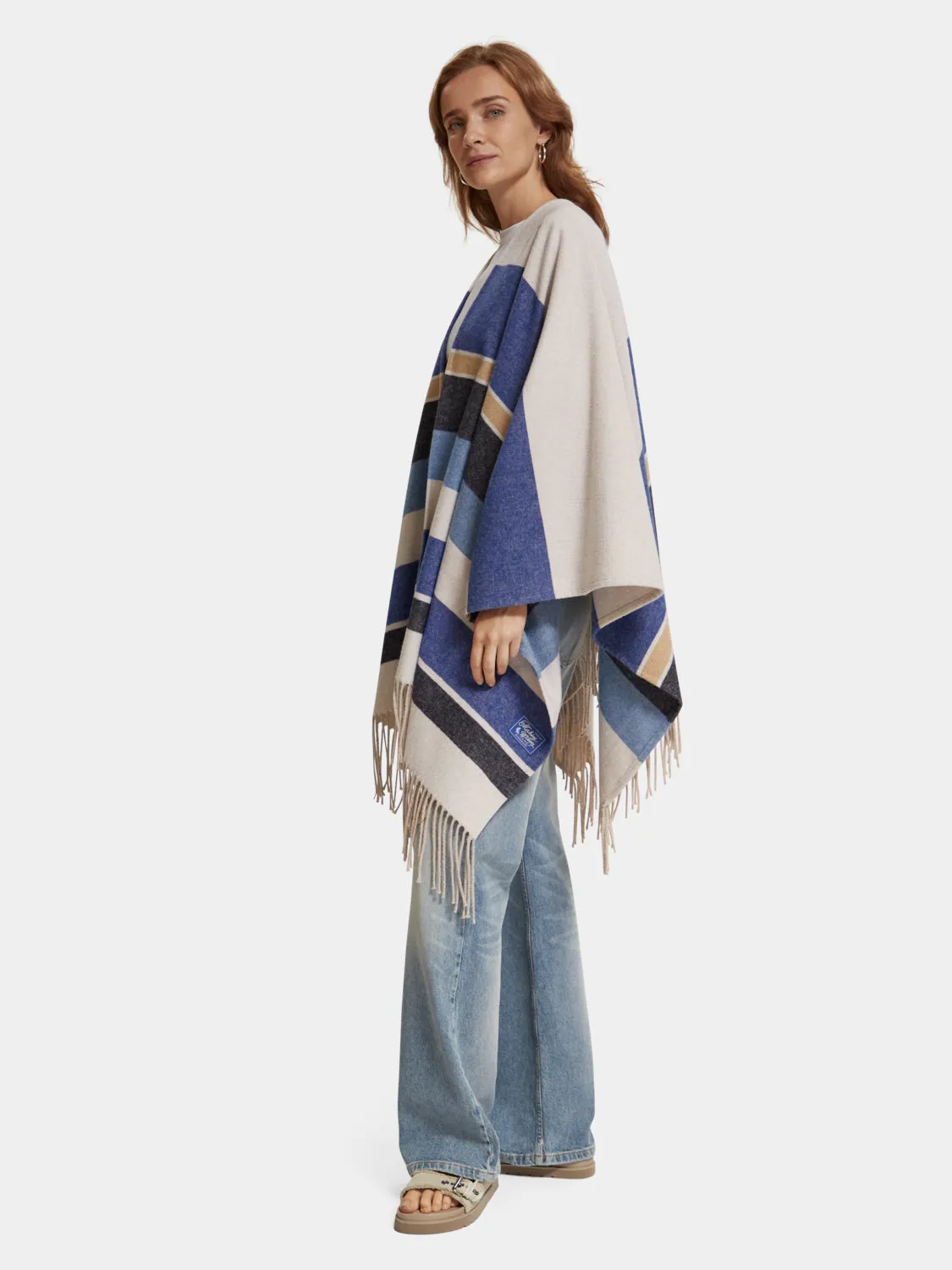 Striped wool blend poncho sold by Scotch and Soda product image thumbnail 4