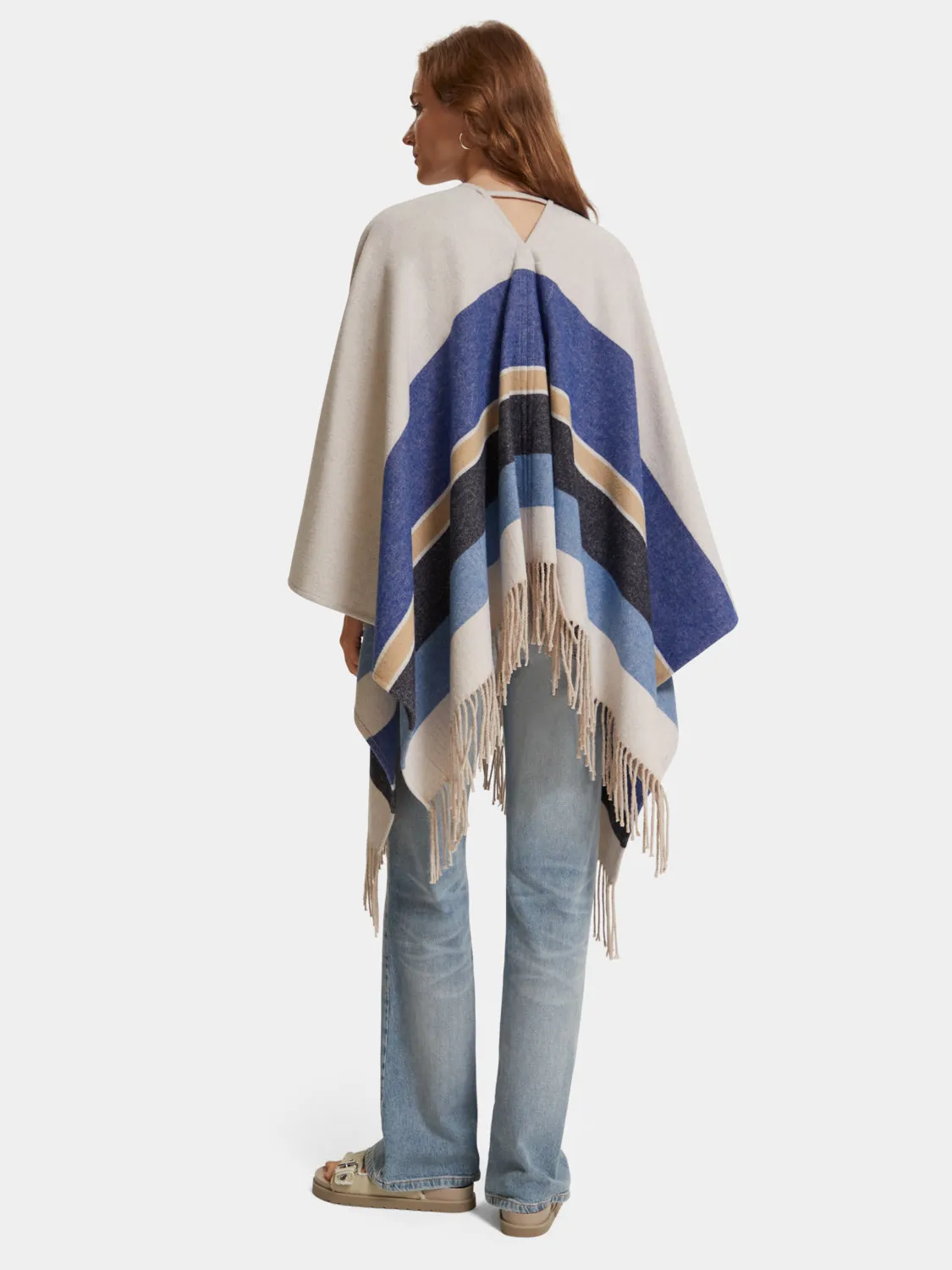 Striped wool blend poncho sold by Scotch and Soda product image thumbnail 3