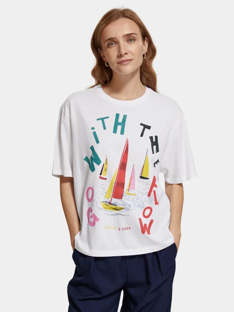 Loose-fit artwork t-shirt sold by Scotch and Soda