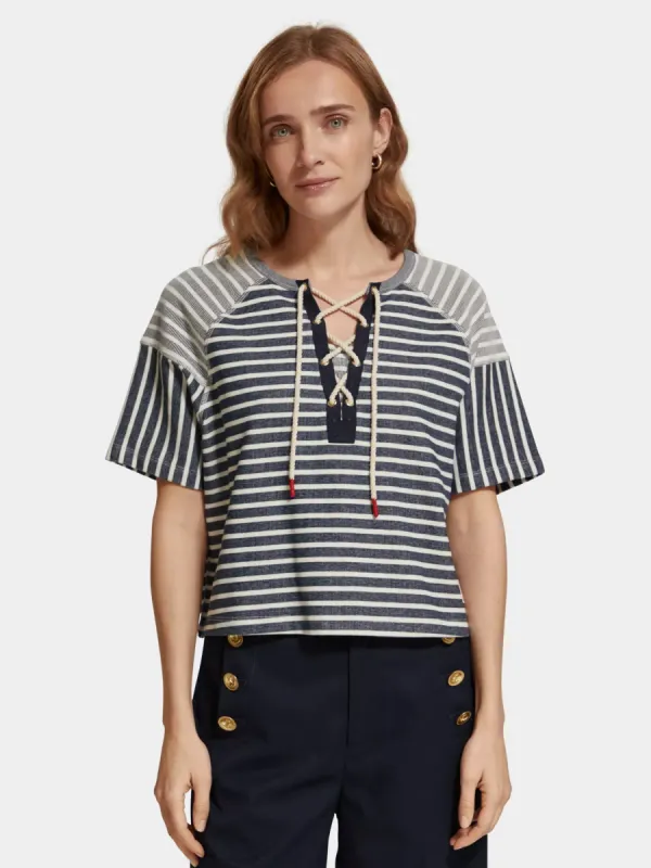 Striped boxy sweatshirt sold by Scotch and Soda