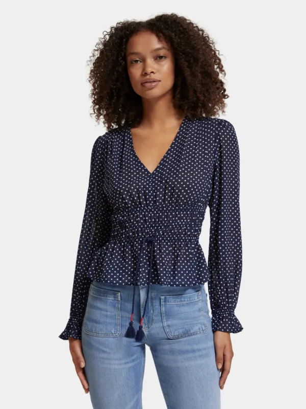 V-neck polka dot blouse made by Scotch & Soda