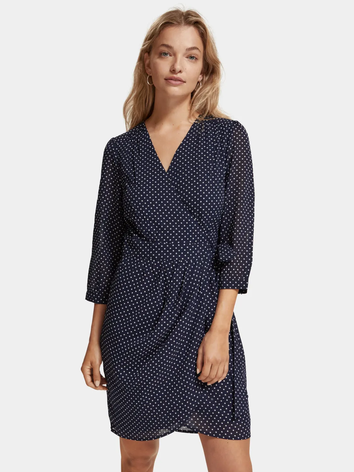 Printed mini wrap dress sold by Scotch and Soda