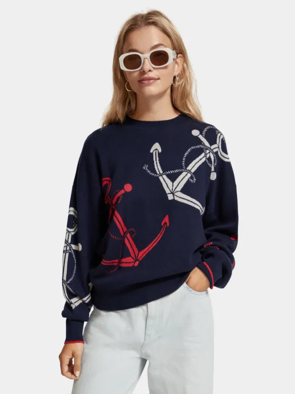 Anchor jacquard pullover sold by Scotch and Soda