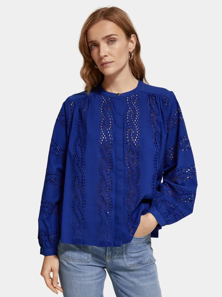 Broderie anglaise blouse sold by Scotch & Soda